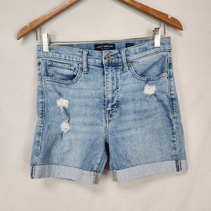 Lucky Brand High Rise Straight Zoe Womens 6/28 Denim Cutoff Jeans Blue Cuffed